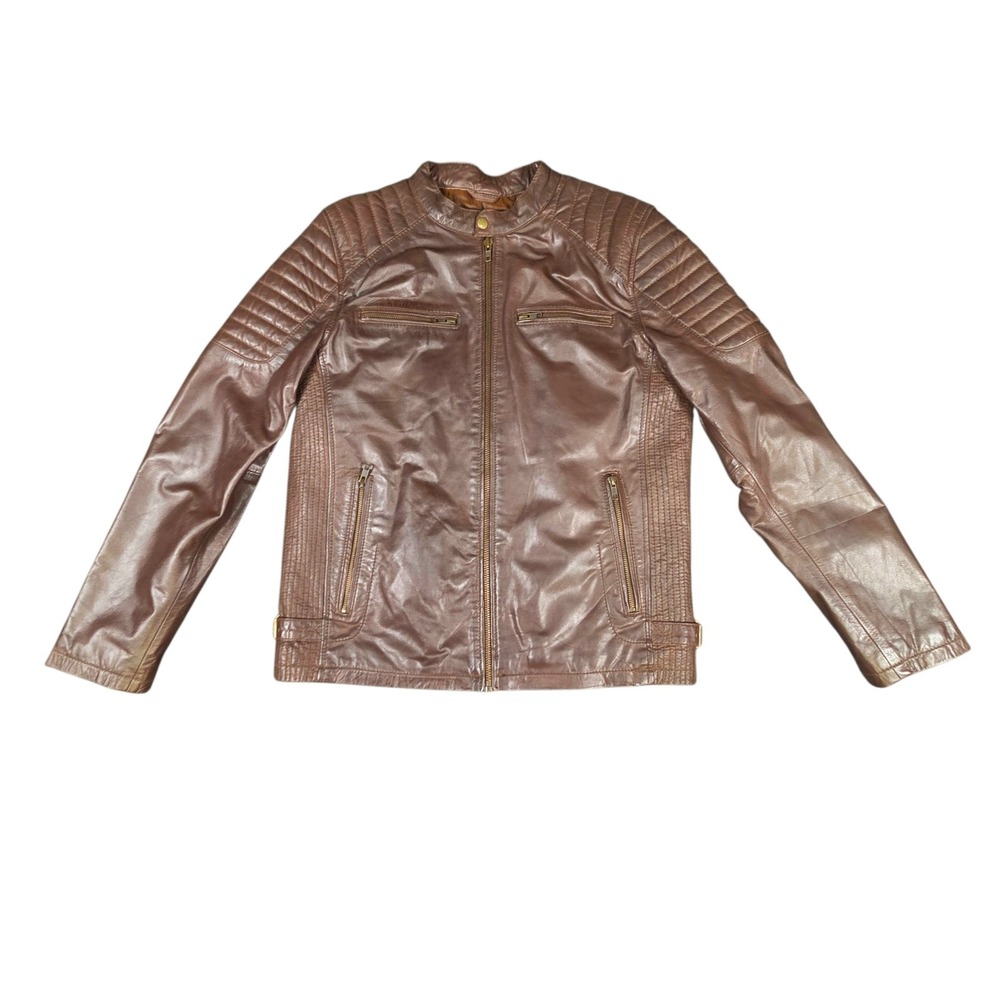 Milwaukee‎ Leather Mens Vented Distressed Brown Leather Moto Biker Jacket